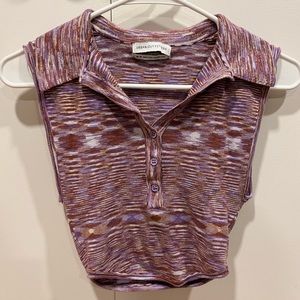 cropped purple tank top